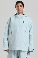 Women's Ice Blue Side-Zip Vent Fully Sealed Insulated Snow Anorak