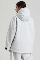 Women's Light Gray Side-Zip Vent Fully Sealed Insulated Snow Anorak