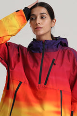 Women's Sunset Gradient Side-Zip Vent Fully Sealed Insulated Snow Anorak