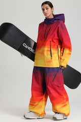 Women's Sunset Gradient Side-Zip Vent Fully Sealed Insulated Snow Anorak