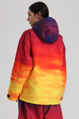 Women's Sunset Gradient Side-Zip Vent Fully Sealed Insulated Snow Anorak