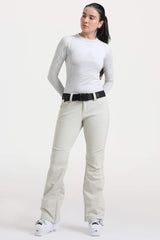 Women’s Khaki Slim Fit Waterproof Flared Hem Ski Pants