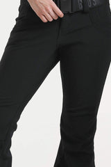 Women’s Dark Brown Slim Fit Waterproof Flared Hem Ski Pants