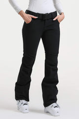 Women’s Black Slim Fit Waterproof Flared Hem Ski Pants
