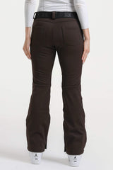 Women’s Khaki Slim Fit Waterproof Flared Hem Ski Pants