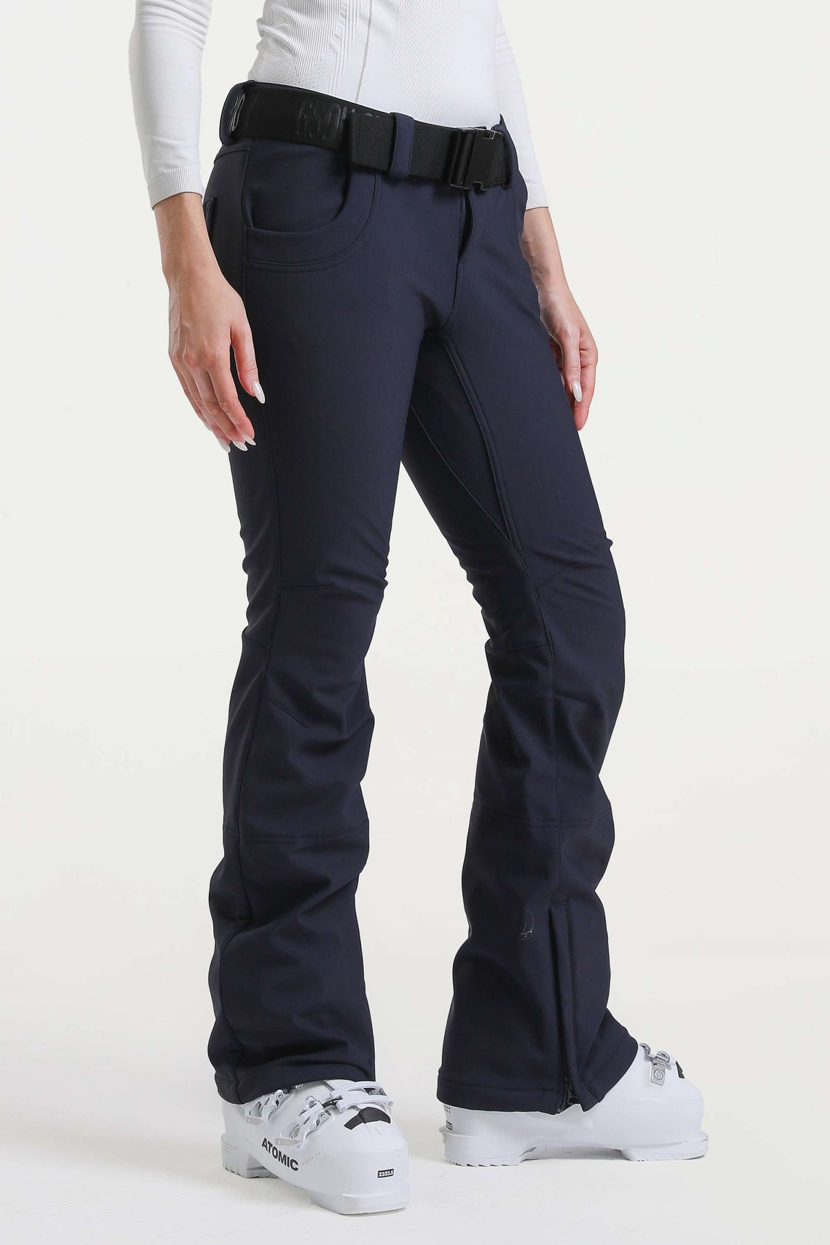 Women’s Khaki Slim Fit Waterproof Flared Hem Ski Pants