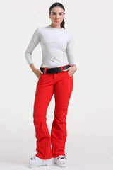 Women’s Khaki Slim Fit Waterproof Flared Hem Ski Pants