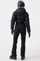 Women's White Stain-resistant Down One-Piece Ski Suit