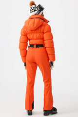 Women's Black Stain-resistant Down One-Piece Ski Suit