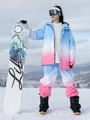 Conjunto de chaqueta y pantalón de nieve con degradado de cielo Searipe para mujer