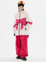 Trajes de snowboard holgados, cálidos, impermeables, retro, para exteriores, para mujer 