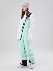 Men's Searipe Oblique Zipper Winter Crew Snow Pants Ski Bibs