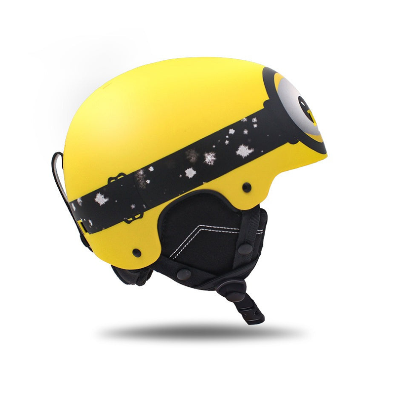 Casco de esquí amarillo para niños SMN Equipo de esquí para exteriores Equipo de protección para snowboard Casco de nieve de doble tabla para deportes