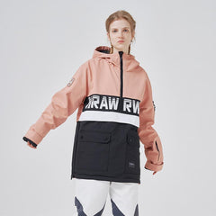 RAWRWAR Powershot Cargo-Schneejacke mit halbem Reißverschluss und abnehmbarem Saum für Herren