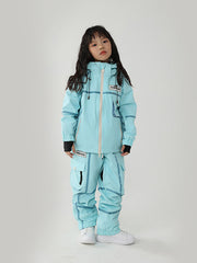 Kid's Air Pose Mountain Breaker Stripe Cargo Snow Jacket & Pants