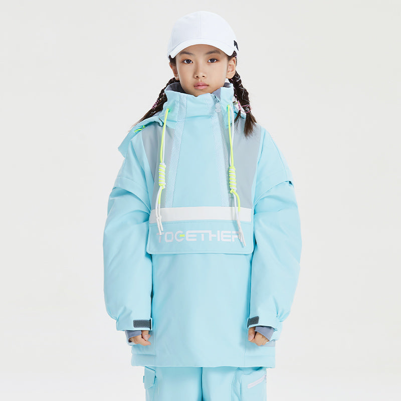 Kid's High Experience Unisex Reflective Mountain Mission Anorak Snow Jacket