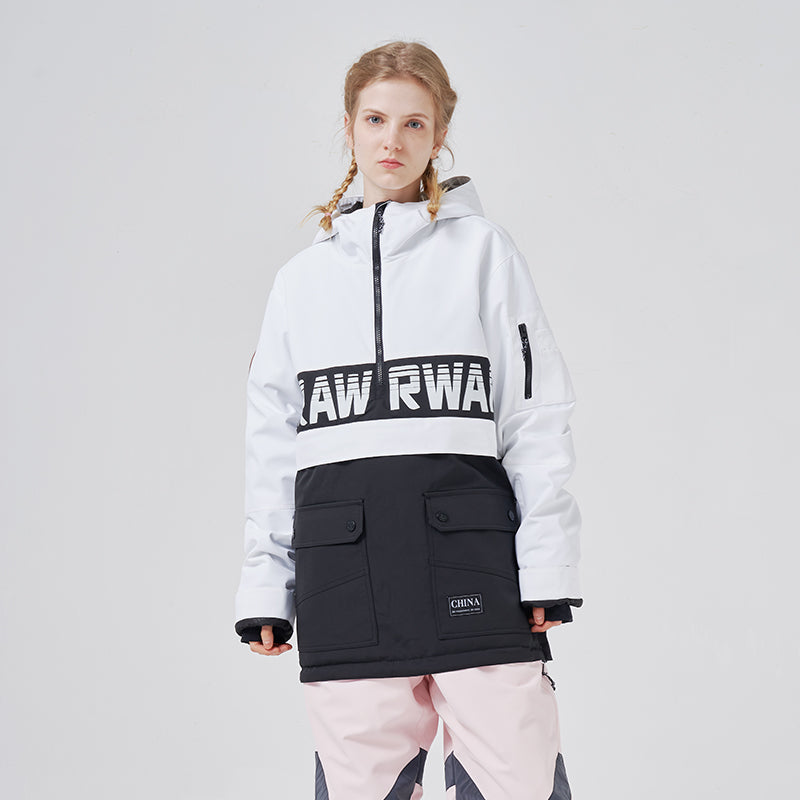 Chaqueta de nieve con media cremallera y dobladillo desmontable Powershot Cargo para mujer de RAWRWAR