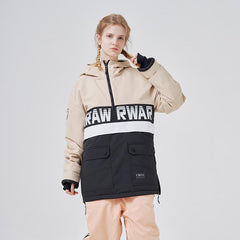 RAWRWAR Powershot Cargo-Schneejacke mit halbem Reißverschluss und abnehmbarem Saum für Herren