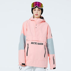 Chaqueta anorak con media cremallera SnowCrest FrostTrek para mujer