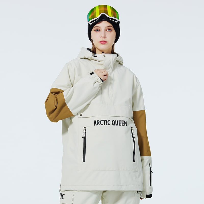 Chaqueta anorak con media cremallera SnowCrest FrostTrek para mujer