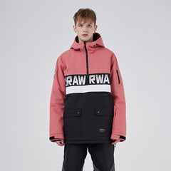 RAWRWAR Powershot Cargo-Schneejacke mit halbem Reißverschluss und abnehmbarem Saum für Herren