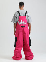 GSOU SNOW - Petos de snowboard para hombre, petos de esquí muy holgados, pantalones de nieve holgados, monos impermeables con aislamiento para invierno