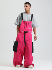 GSOU SNOW - Petos de snowboard para hombre, petos de esquí muy holgados, pantalones de nieve holgados, monos impermeables con aislamiento para invierno