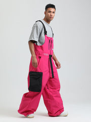 GSOU SNOW - Petos de snowboard para hombre, petos de esquí muy holgados, pantalones de nieve holgados, monos impermeables con aislamiento para invierno