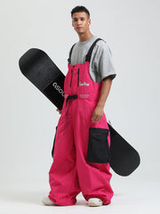 GSOU SNOW - Petos de snowboard para hombre, petos de esquí muy holgados, pantalones de nieve holgados, monos impermeables con aislamiento para invierno