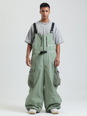 GSOU SNOW - Petos de snowboard para hombre, petos de esquí muy holgados, pantalones de nieve holgados, monos impermeables con aislamiento para invierno