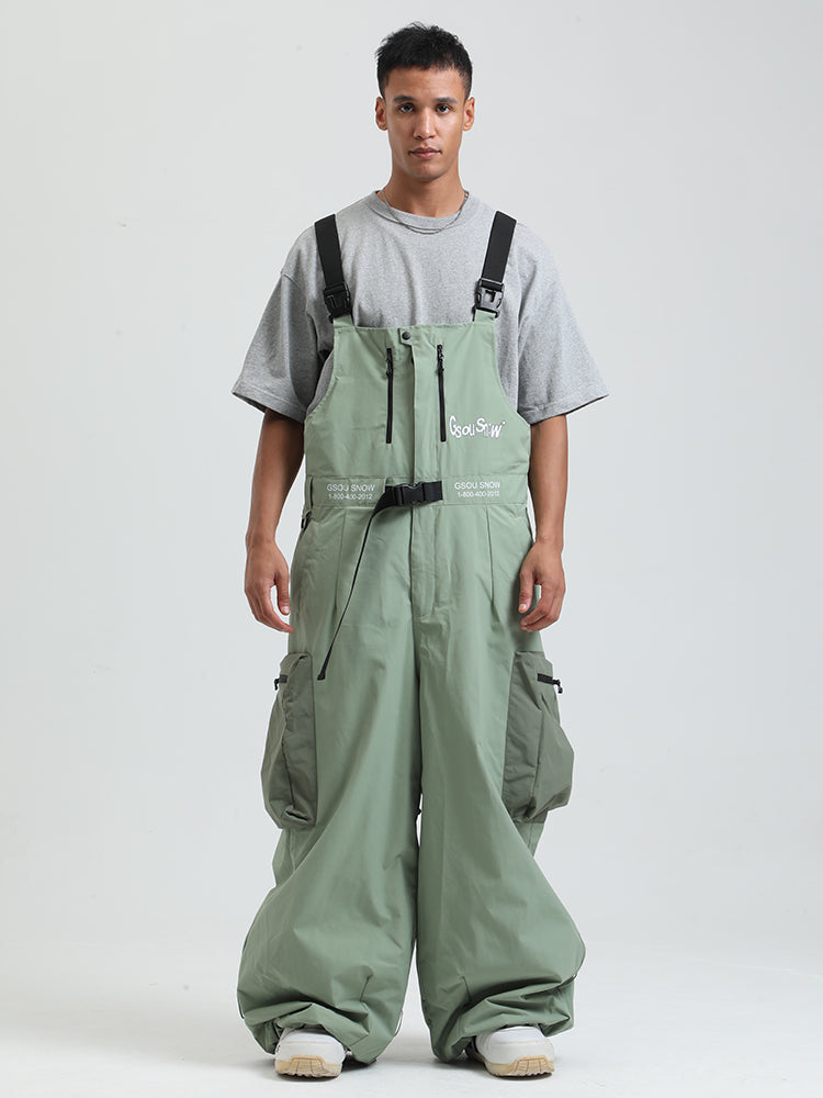 GSOU SNOW - Petos de snowboard para hombre, petos de esquí muy holgados, pantalones de nieve holgados, monos impermeables con aislamiento para invierno
