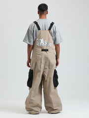 GSOU SNOW - Petos de snowboard para hombre, petos de esquí muy holgados, pantalones de nieve holgados, monos impermeables con aislamiento para invierno