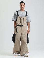 GSOU SNOW - Petos de snowboard para hombre, petos de esquí muy holgados, pantalones de nieve holgados, monos impermeables con aislamiento para invierno