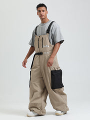 GSOU SNOW - Petos de snowboard para hombre, petos de esquí muy holgados, pantalones de nieve holgados, monos impermeables con aislamiento para invierno