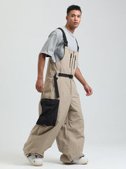 GSOU SNOW - Petos de snowboard para hombre, petos de esquí muy holgados, pantalones de nieve holgados, monos impermeables con aislamiento para invierno